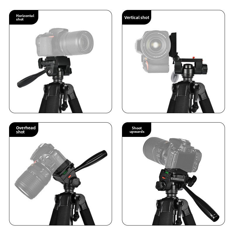 Adjustable Camera Tripod with Removable Gimbal for Phone and DSLR