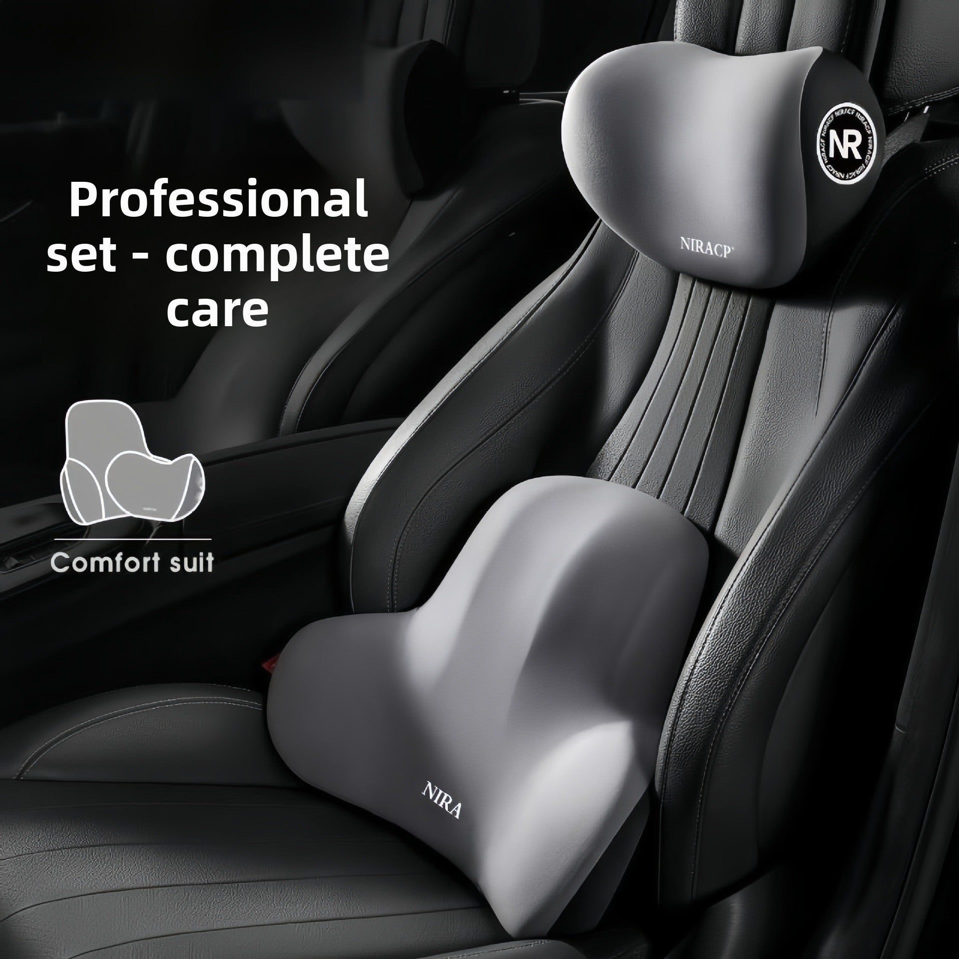 Adjustable Car Headrest and Lumbar Support Cushion
