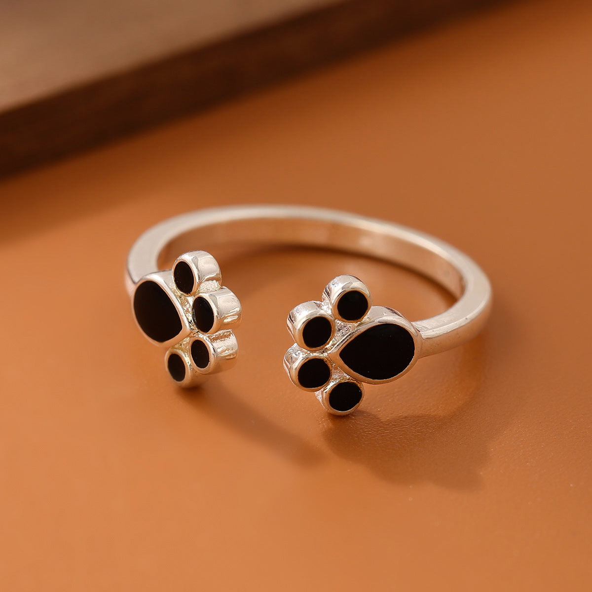Adjustable Cat Paw Open Ring