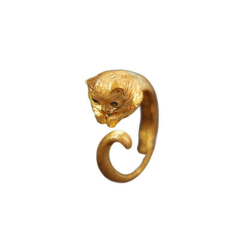 Adjustable Cat Shaped Open Ring