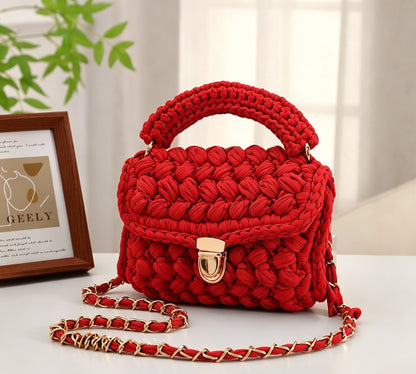 Adjustable Chain Crochet Crossbody Bag