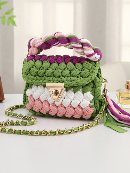 Adjustable Chain Crochet Crossbody Bag