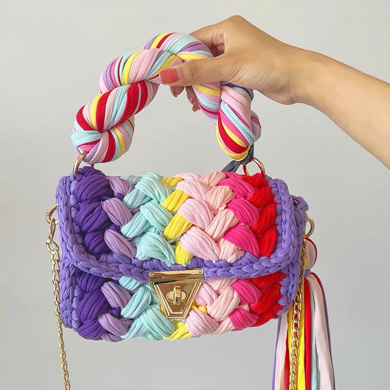 Adjustable Chain Crochet Crossbody Bag