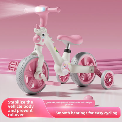 Adjustable Children's Balance Bike and Scooter Combo