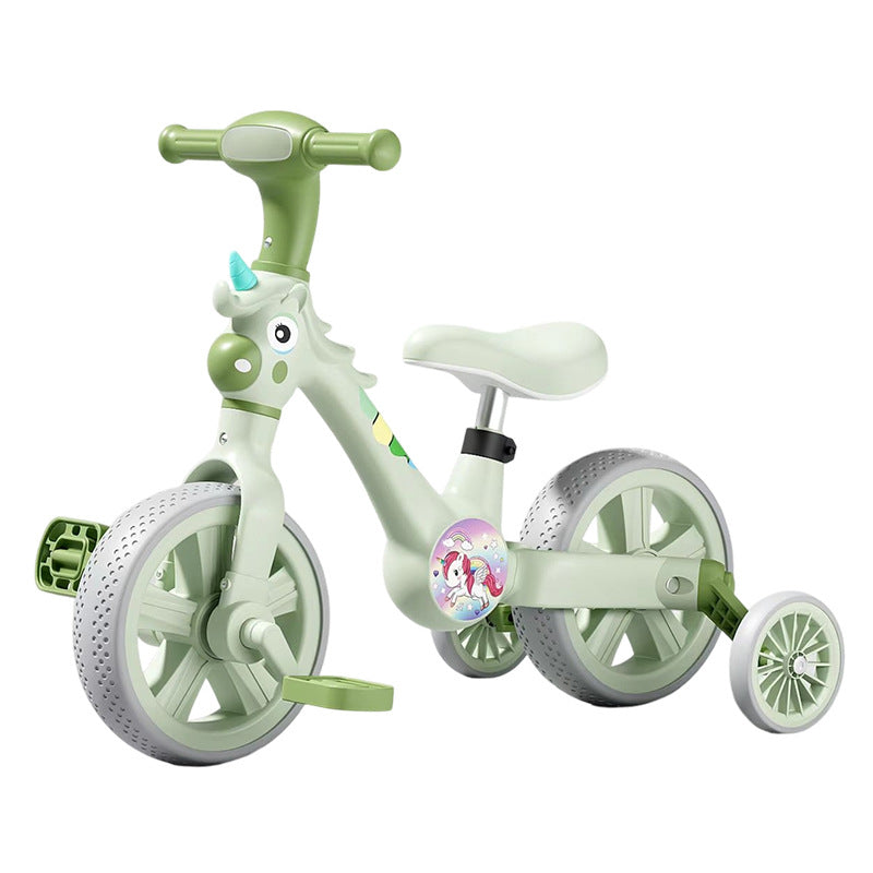 Adjustable Children's Balance Bike and Scooter Combo