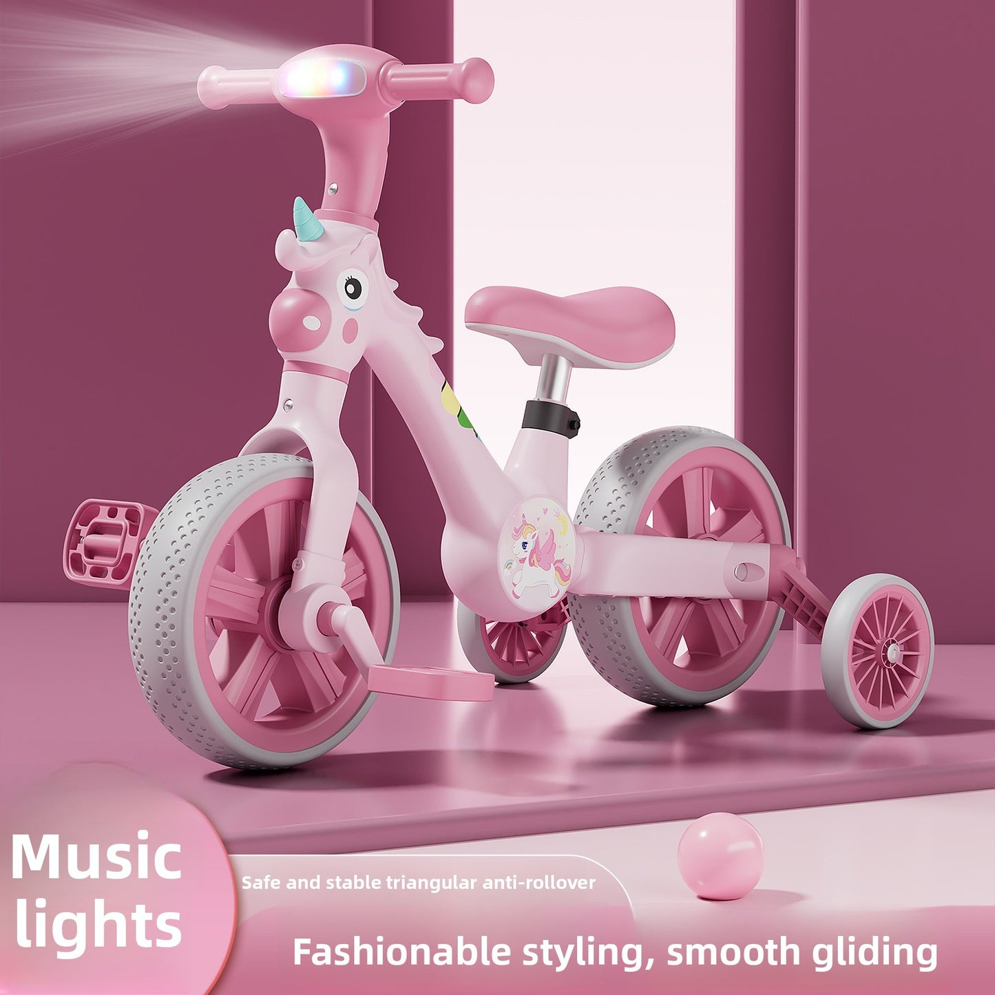 Adjustable Children's Balance Bike and Scooter Combo