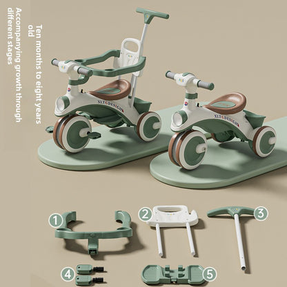 Adjustable Children Tricycle Stroller with Music Lights