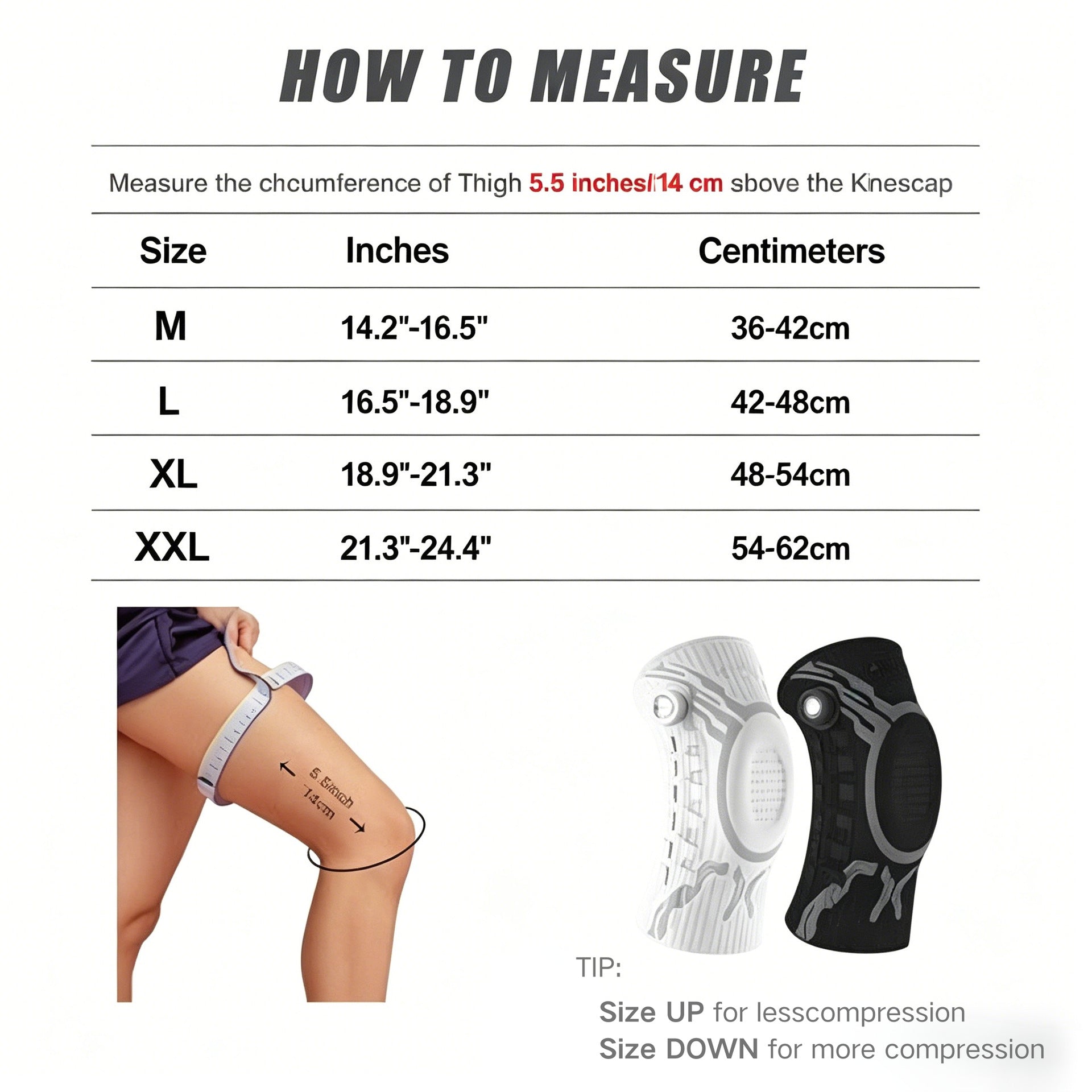 Adjustable Compression Knee Support with Patella Gel