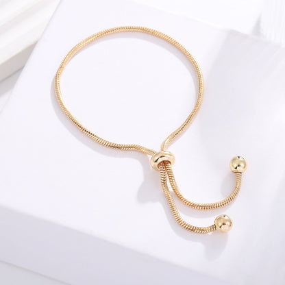Adjustable Copper Geometric Bead Bracelet