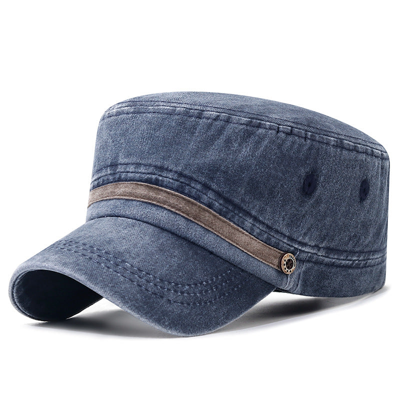 Adjustable Cotton Flat Cap for Sun Protection