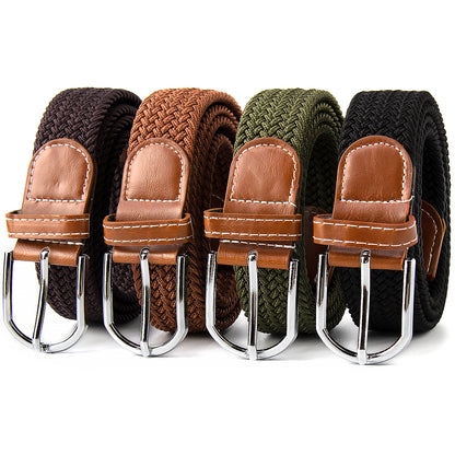 Adjustable Cotton Woven Belt with Alloy Buckle