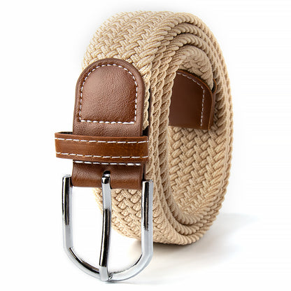 Adjustable Cotton Woven Belt with Alloy Buckle