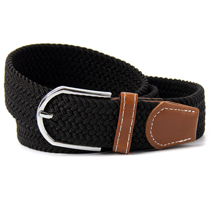 Adjustable Cotton Woven Belt with Alloy Buckle