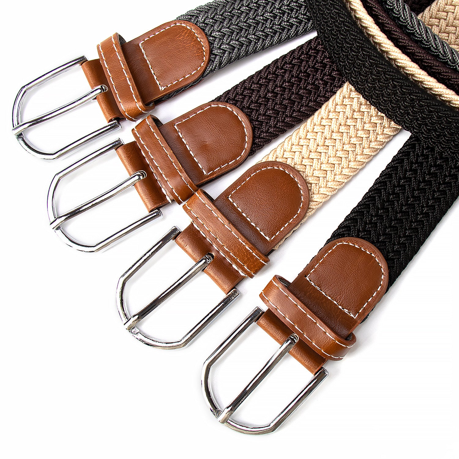 Adjustable Cotton Woven Belt with Alloy Buckle