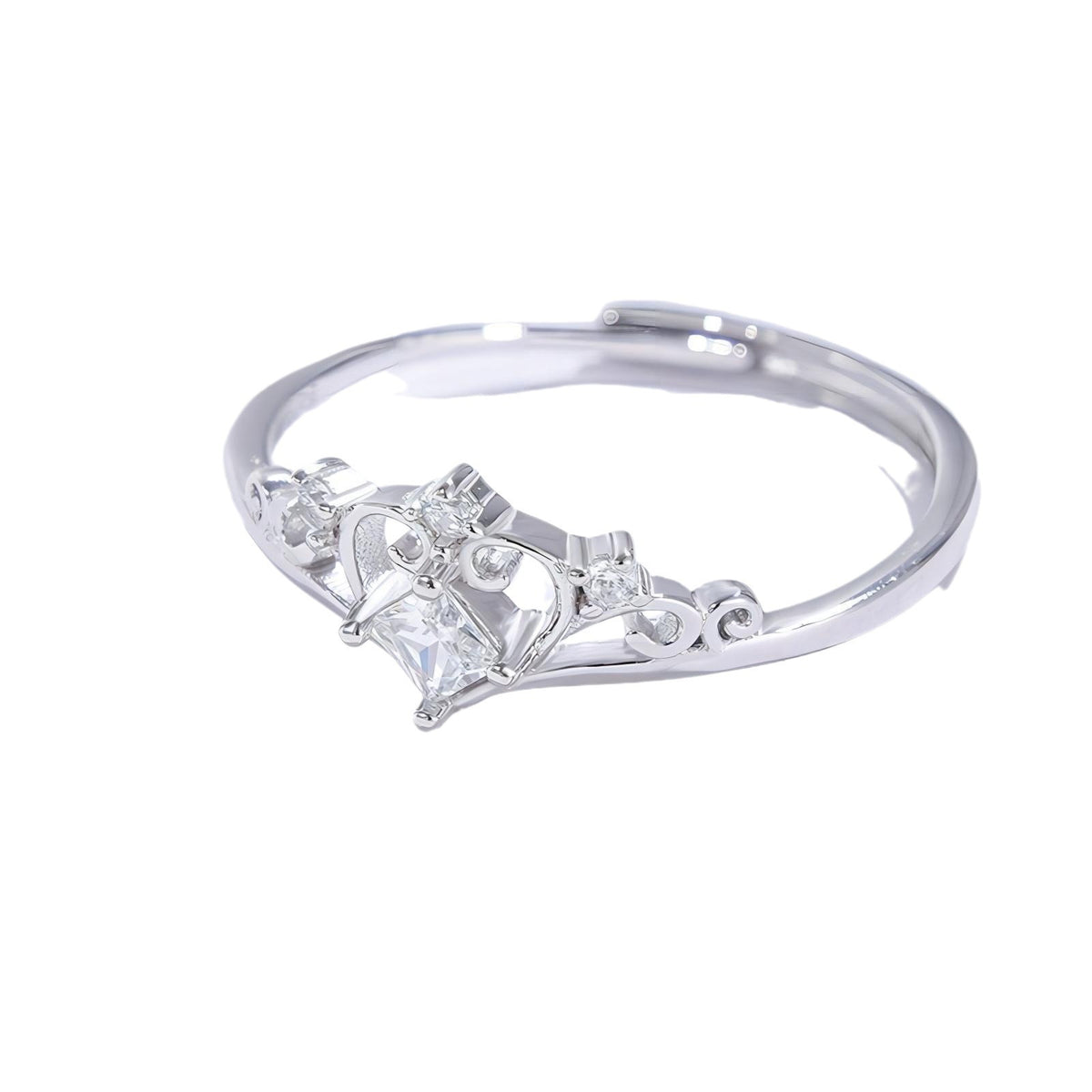 Adjustable Crown Ring Women Fashion Jewelry