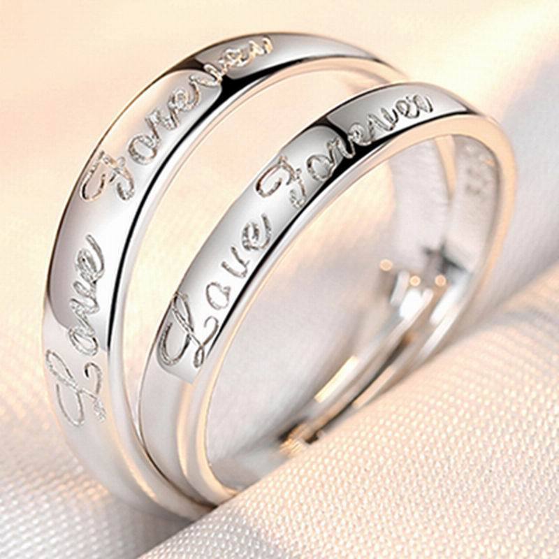 Adjustable Crown Zirconia Couple Rings for Men and Women