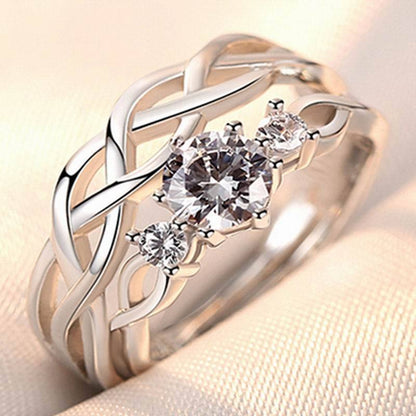 Adjustable Crown Zirconia Couple Rings for Men and Women