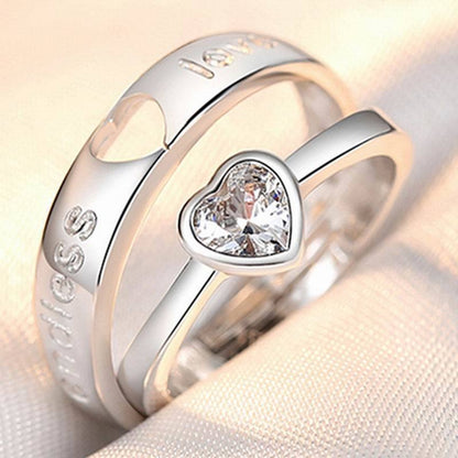 Adjustable Crown Zirconia Couple Rings for Men and Women