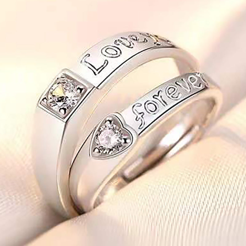Adjustable Crown Zirconia Couple Rings for Men and Women