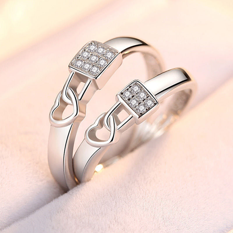 Adjustable Crown Zirconia Couple Rings for Men and Women