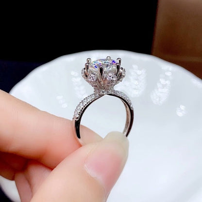 Adjustable Crown Zirconia Couple Rings for Men and Women