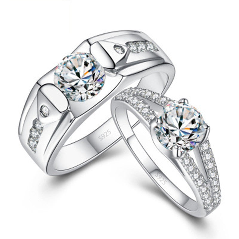 Adjustable Crown Zirconia Couple Rings for Men and Women