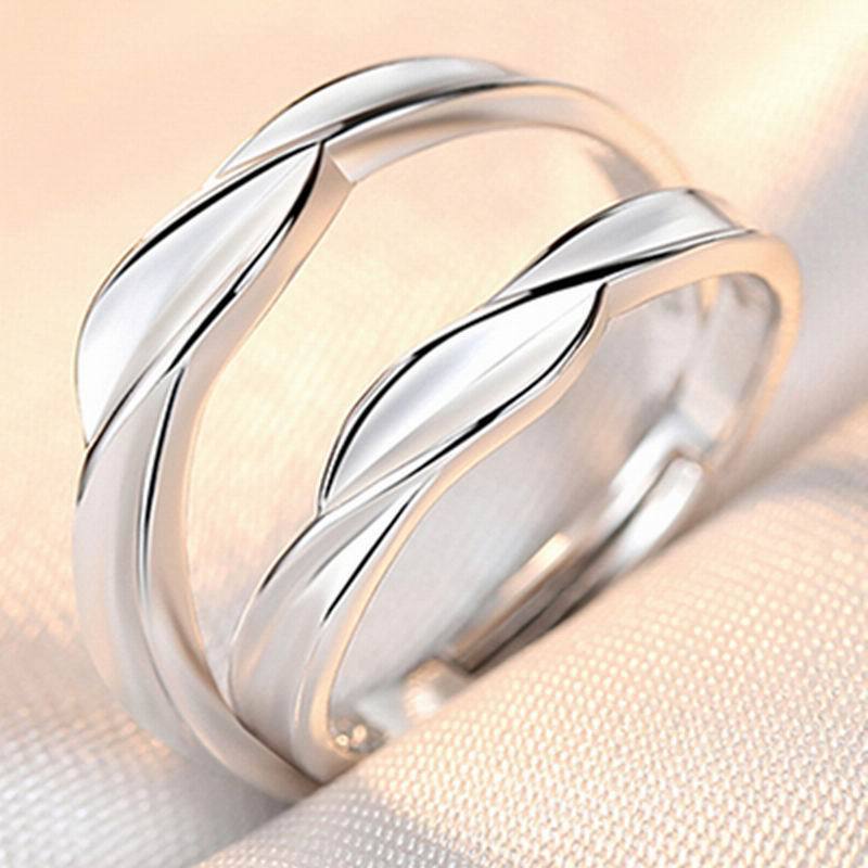 Adjustable Crown Zirconia Couple Rings for Men and Women