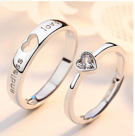 Adjustable Crown Zirconia Couple Rings for Men and Women