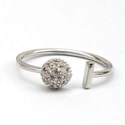 Adjustable Crystal Ball Diamond Ring