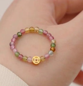 Adjustable Crystal Geometric Ring