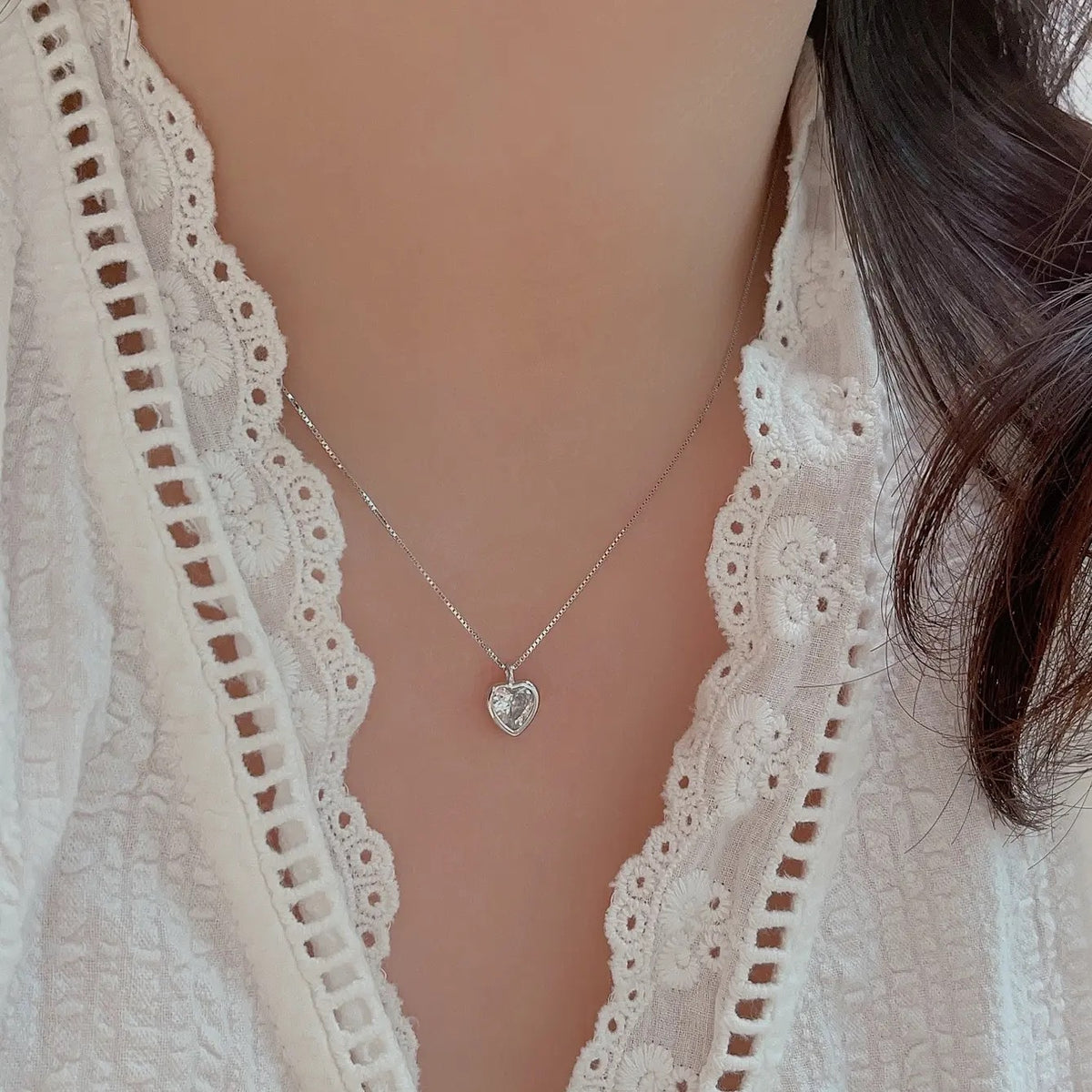 Adjustable Crystal Heart Necklace