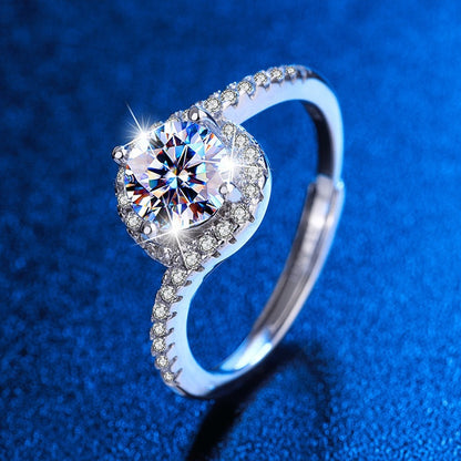 Adjustable Cubic Zirconia Ring Women Classic Six Claw Design