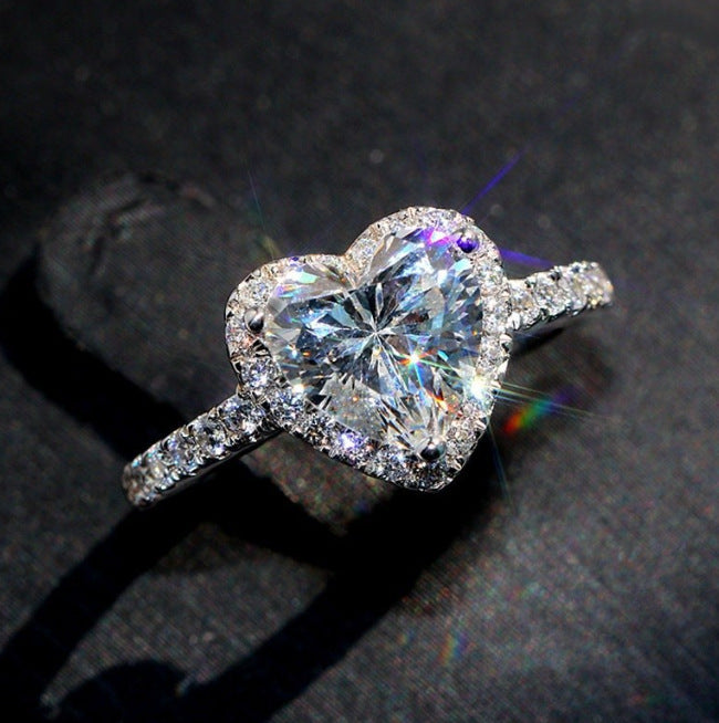 Adjustable Cubic Zirconia Ring Women Classic Six Claw Design