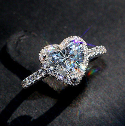 Adjustable Cubic Zirconia Ring Women Classic Six Claw Design