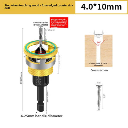 Adjustable Depth Countersink Step Drill Bit