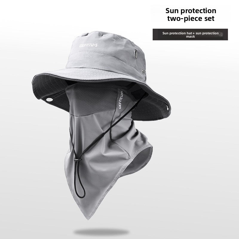Adjustable Desert Sun Hat with Face Mask and Neck Guard