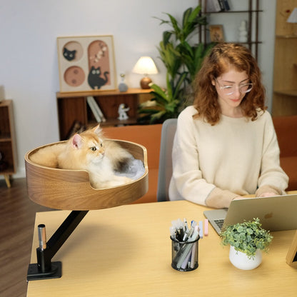 Adjustable Desktop Cat Nest with Rotating Bracket