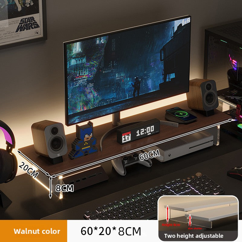 Adjustable Desktop Monitor Stand with Storage