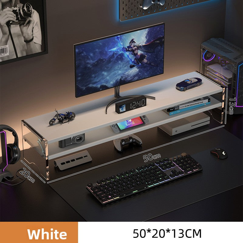 Adjustable Desktop Monitor Stand with Storage