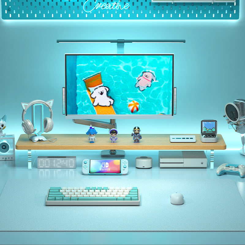 Adjustable Desktop Monitor Stand with Storage