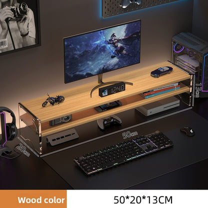 Adjustable Desktop Monitor Stand with Storage