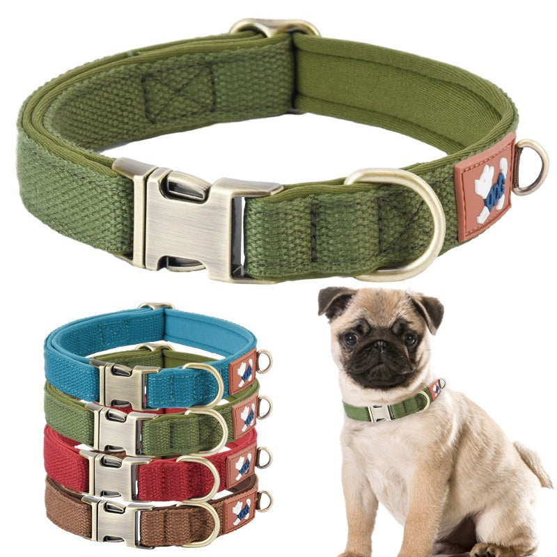 Adjustable Dog Collar with Cotton Lining
