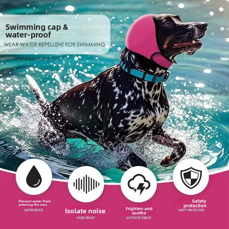 Adjustable Dog Earmuffs Hood for Swimming and Comfort