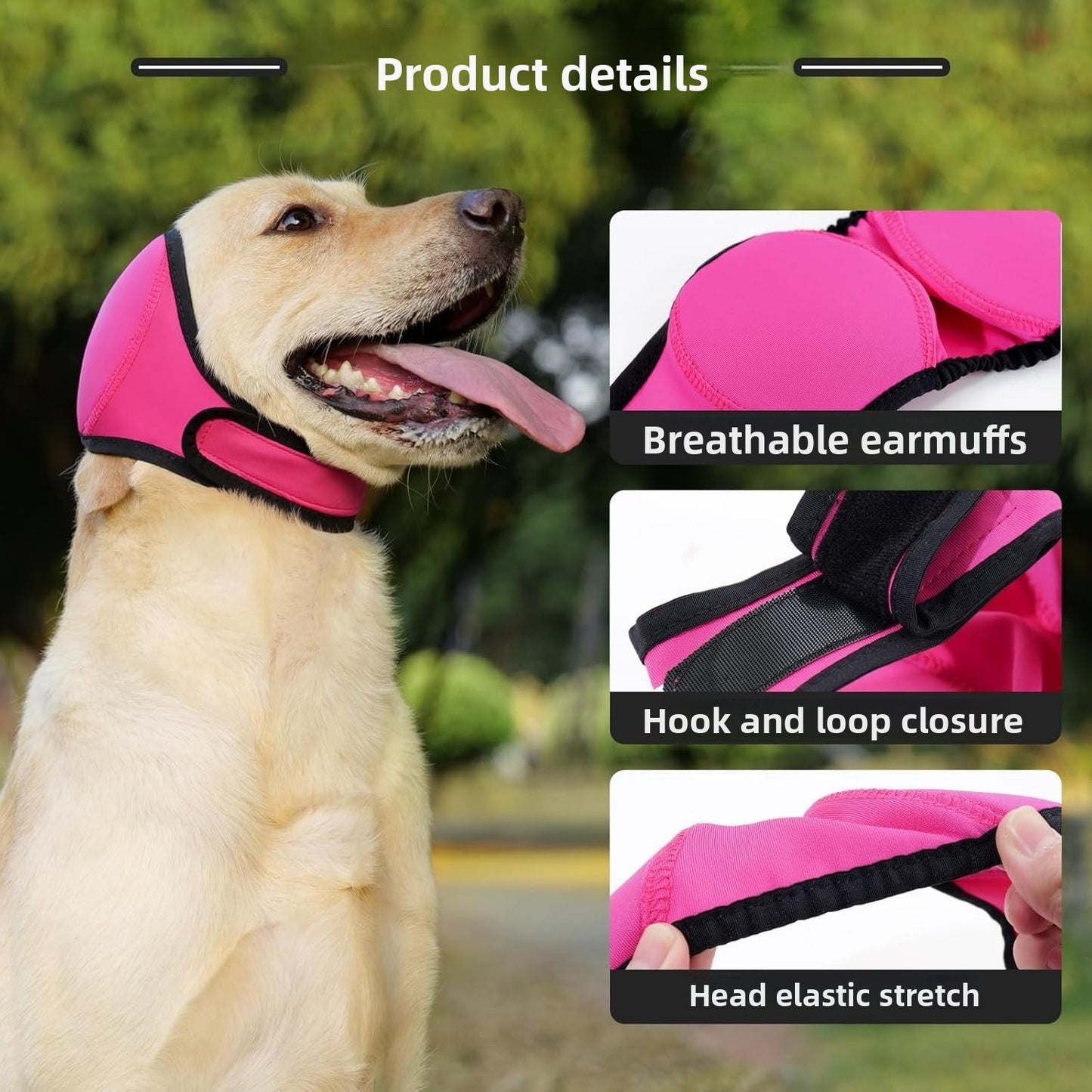 Adjustable Dog Earmuffs Hood for Swimming and Comfort