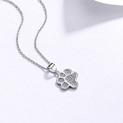Adjustable Dog Paw Zircon Necklace