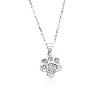 Adjustable Dog Paw Zircon Necklace