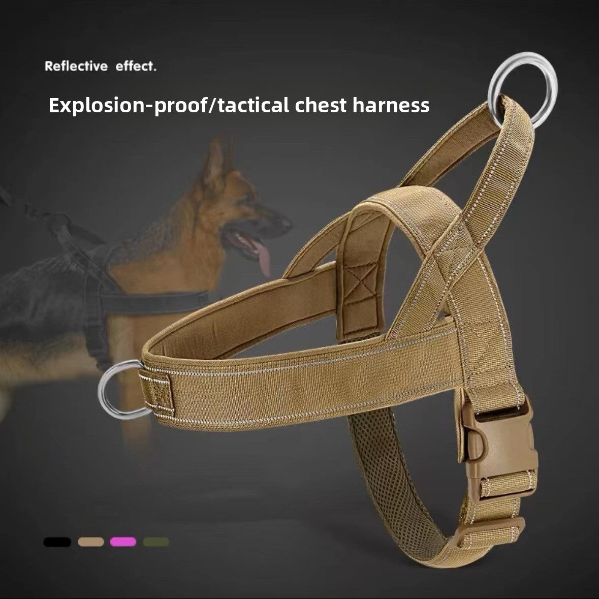 Adjustable Dog Tactical Chest Strap with Traction Rope
