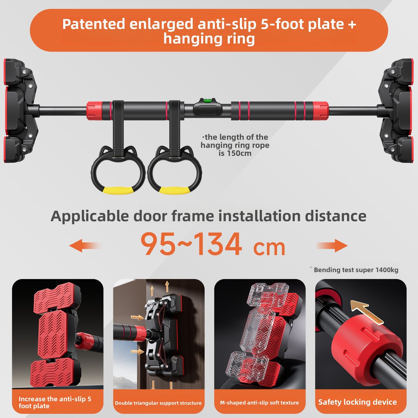 Adjustable Door Frame Pull Up Bar for Home Fitness