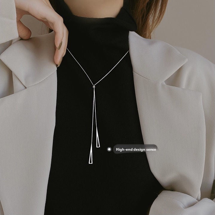 Adjustable Double Triangle Pendant Necklace
