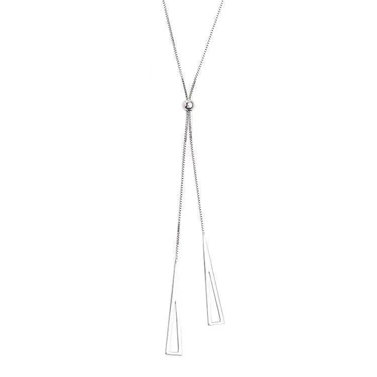 Adjustable Double Triangle Pendant Necklace